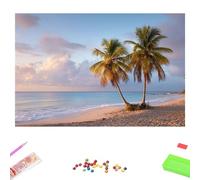 5D Diamond Painting Kits for Adults, Coconut Trees & Beach Diamond Art Kit for Home Decor, 50x70cm Full Drill Crystal Embroidery Cross Stitch Arts and Crafts, DIY Gem Art Gift for Beginners 1Z-1113