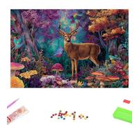 5D Diamond Painting Kits for Adults, Color & Deer Diamond Art Kit for Home Wall Decor, 40x50cm Full Drill Crystal Embroidery Cross Stitch Arts and Crafts, DIY Gem Art Gift for Beginners 1Z-672