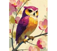 5D Diamond Painting Kits for Adults, Color Diamond Art Kits Beginners Square Full Drill Owl Crystal Art Crafts, Embroidery Cross Stitch Canvas Painting by Numbers for Home Wall Decor 12x16 inch yc-218