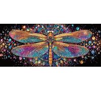 5D Diamond Painting Kits for Adults, Colorful Dragonfly Diamond Art Kits Adults, Full Drill Crystal Art Kit, DIY Cross Stitch Arts Crafts Pictures Embroidery Kit for Home Wall Decor 20x48 Inch M-45