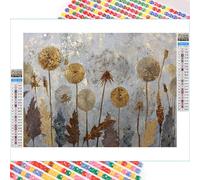 5D Diamond Painting Kits for Adults, Dandelion & Gold Diamond Art Kits for Beginners, DIY Full Drill Crystal Rhinestone Embroidery for Home Wall Decor & Stress Relief, 60x90cm（24"x 35"） 2Z#489