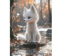 5D Diamond Painting Kits for Adults, Diamond Art Fox Stone Round Full Drill Crystal Art Embroidery DIY Craft Painting Pictures Kids, for Christmas Home Wall Room Decor, Gifts for Women 60x80cm WO1W292