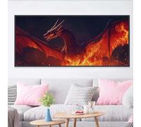 5D Diamond Painting Kits for Adults, DIY Large Diamond Art Kits Adults Dinosaur, Full Drill Animal Crystal Art Cross Stitch Embroidery Canvas Arts and Crafts, Home Wall Decor 12 x 24 inch C-1842