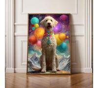 5D Diamond Painting Kits for Adults, Dog Animal Diamond Art Kits Adults, Full Drill Crystal, DIY Cross Stitch Arts Crafts Pictures Embroidery for Home Wall Decor 40x50cm PjY15738 X-N