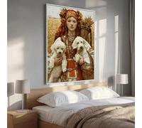 5D Diamond Painting Kits for Adults, Dog Woman Diamond Art Kits Adults, Full Drill Crystal Art, DIY Cross Stitch Crafts Pictures Embroidery for Home Wall Decor, Gifts for Women 20x28 Inch PjY101 V-9