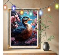 5D Diamond Painting Kits for Adults Duck,Cherry Blossom,DIY Cross Stitch Diamond Art Kits for Beginners,Full Drill Crystal Embroidery Picture Art and Crafts Kits for Home Wall Decor 50x70cm 59N-7084