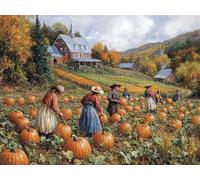 5D Diamond Painting Kits for Adults, Farm Diamond Art Pumpkin Sequin Gem Art Kits Kids Beginner, 20x30cm Large DIY Full Drill Rhinestone Embroidery Pictures for Home Wall Decor, Gifts for Women G-650