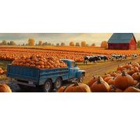 5D Diamond Painting Kits for Adults, Farm Pumpkin Diamond Art Kits Adults, Full Drill Crystal Art Kit, DIY Cross Stitch Arts Crafts Pictures Embroidery Kit for Beginner Home Wall Decor 28x64 Inch M564