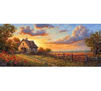 5D Diamond Painting Kits for Adults, Farm Scenery Diamond Art Kits Adults, Full Drill Crystal Art Kit, DIY Cross Stitch Arts Crafts Pictures Embroidery Kit for Beginner Home Wall Decor 40x92 Inch M560