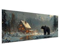 5D Diamond Painting Kits for Adults Farmhouse, Bear Diamond Art Kits Adults Beginner, DIY Rhinestone Crystal Art Crafts, Cross Stitch Gem Arts for Wall Room Decor, Gifts for Women (200x80cm) I-32