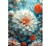 5D Diamond Painting Kits for Adults, Flower Diamond Art Chrysanthemum Dimond Painting, Square Full Drill Gem Art Crafts for Adults Beginner Embroidery Cross Stitch Kits, Room Decor 28X38Inch -yx6J2