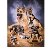 5D Diamond Painting Kits for Adults,Four German Shepherds Full Drill Crystal Rhinestone Diamond Art Gem Painting，Diamond Painting Animals for Home Wall Decor