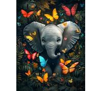 5D Diamond Painting Kits for Adults Full Drill - Elephant Diamond Art Kit 40x60cm, Crystal Art for Kids Cross Stitch Embroidery Rhinestone Craft for Home Wall Decor, Gifts for Women, Butterfly Z#-1478