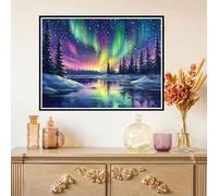 5D Diamond Painting Kits for Adults Full Drill - Landscape Diamond Art Kit 30x40cm, Crystal Art for Kids Cross Stitch Embroidery Rhinestone Craft for Home Wall Decor, Gifts for Women, Aurora Z#-783