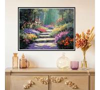 5D Diamond Painting Kits for Adults Full Drill - Spring Diamond Art Kit 35x45cm, Crystal Art for Kids Cross Stitch Embroidery Rhinestone Craft for Home Wall Decor, Gifts for Women, Flower Path Z#-187