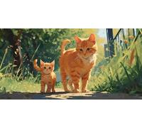 5D Diamond Painting Kits for Adults, Ginger Cat Large Diamond Art Kits for Adults, DIY Full Round Drill Gem Art Cross Stitch Mosaic Arts Kit, Home Living Room Wall Decor Painting Kit (32x64inch) J-491
