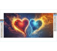 5D Diamond Painting Kits for Adults Heart 100x200cm Large Diamond Art Abstract Round Full Drill Crystal Rhinestone Cross Stitch, Kids DIY Sequin Gem Art Canvas Pictures for Home Wall Decor G1-1002