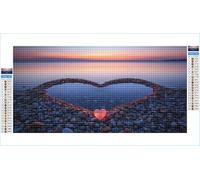 5D Diamond Painting Kits for Adults Heart 100x200cm Large Diamond Art Ocean Round Full Drill Crystal Rhinestone Cross Stitch, Kids DIY Sequin Gem Art Canvas Pictures for Home Wall Decor G1-1004