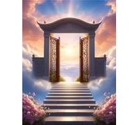 5D Diamond Painting Kits for Adults Heaven'S Gate Dimond Picture Art, Full Drill Embroidery Gem Art Rhinestone Crystal Art Kits for Adults, Diamond Art for Christmas Decorations Home Decor(30x40cm)-1E