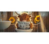 5D Diamond Painting Kits for Adults, Highland Cattle Flower Diamond Art Kits Adults, Full Drill Crystal Art Kit, DIY Cross Stitch Arts Crafts Pictures Embroidery Kit for Home Wall Decor 24x56 in M-193
