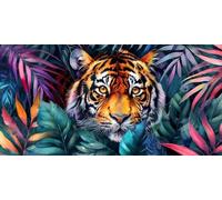 5D Diamond Painting Kits for Adults, Jungle Tiger Large Diamond Art Kits for Adults, DIY Full Round Drill Gem Art Cross Stitch Mosaic Arts Kit, Home Living Room Wall Decoration, Gifts (40x80inch) J150