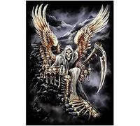 5D Diamond Painting Kits for Adults Kids, Evil Angel Grim DIY Diamond Painting Full Drill Diamond Art Kit Rhinestone Embroidery Cross Stitch Canvas Pictures for Wall Decor (30x40cm/12x16inch)