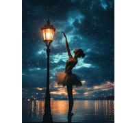 5D Diamond Painting Kits for Adults Large 100x130cm, Street Lights Diamond Painting Dancer, DIY Full Drill Gem Art Crystal Crafts Kits for Adults, 5D Dimond Art Kits for Room Wall Home Decor,Model 653