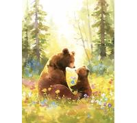 5D Diamond Painting Kits for Adults Large 60x80cm, Bear Diamond Painting Grassland Pattern Design, DIY Full Drill Gem Art Crystal Crafts Kits, 5D Dimond Art Kits for Room Wall Home Decor, Model 710