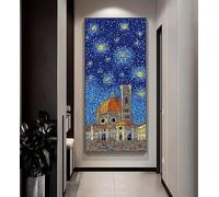 5D Diamond Painting Kits for Adults, Large Diamond Painting City Building Diamond Art for Kids, DIY Full Drill Gem Crystal Art Rhinestone Crafts Kit for Home Wall Decor Gifts, 90x180 cm/36x71 Inch