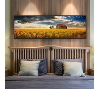 5D Diamond Painting Kits for Adults, Large Diamond Painting Farm Sunflower Diamond Art for Kids, DIY Full Drill Gem Crystal Art Rhinestone Crafts Kit for Home Wall Decor Gifts, 7.8x19.6 Inch/20x50 cm