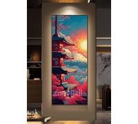 5D Diamond Painting Kits for Adults, Large Diamond Painting Japan Landscape Diamond Art for Kids, DIY Full Drill Gem Crystal Art Rhinestone Crafts Kit for Home Wall Decor Gifts, 100x260 cm/40x102 Inch