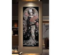 5D Diamond Painting Kits for Adults, Large Diamond Painting Japan Woman Diamond Art for Kids, DIY Full Drill Gem Crystal Art Rhinestone Crafts Kit for Home Wall Decor Gifts, 50x130 cm/20x51 Inch