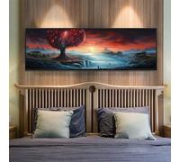 5D Diamond Painting Kits for Adults, Large Diamond Painting Sunset Landscape Diamond Art for Kids, DIY Full Drill Gem Crystal Art Rhinestone Crafts Kit for Home Wall Decor, 31.4x82.6 Inch/80x210 cm