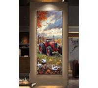 5D Diamond Painting Kits for Adults, Large Diamond Painting Tractor Farm Diamond Art for Kids, DIY Full Drill Gem Crystal Art Rhinestone Crafts Kit for Home Wall Decor Gifts, 70x180 cm/28x71 Inch