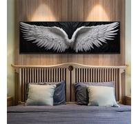 5D Diamond Painting Kits for Adults, Large Diamond Painting White Wings Diamond Art for Kids, DIY Full Drill Gem Crystal Art Rhinestone Crafts Kit for Home Wall Decor Gifts, 15.7x39.3 Inch/40x100 cm