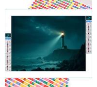 5D Diamond Painting Kits for Adults, Lighthouse & Ocean Diamond Art Kits for Beginners, DIY Full Drill Crystal Rhinestone Embroidery for Home Wall Decor & Stress Relief, 60x90cm（24"x 35"） 2Z#1513