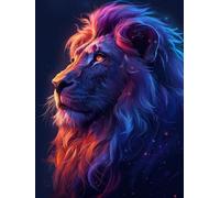 5D Diamond Painting Kits for Adults, Lion Diamond Art Animal Dimond Painting, DIY Square Full Drill Gem Art Crafts for Adults Beginner Embroidery Cross Stitch Kits for Room Decor 40x54inch -yxy2506A2