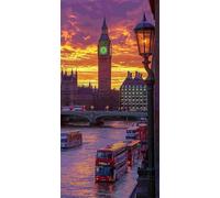 5D Diamond Painting Kits for Adults, London Big Ben Large Diamond Art Kits for Adults, DIY Full Round Drill Gem Art Cross Stitch Mosaic Arts Kit, Home Living Room Wall Decoration (28x56inch) J-570