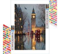 5D Diamond Painting Kits for Adults, London & Street View Diamond Art Kits for Beginners, DIY Full Drill Crystal Rhinestone Embroidery for Home Wall Decor & Stress Relief, 30x50cm（12"x 20"） 2Z#581