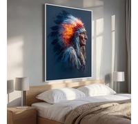 5D Diamond Painting Kits for Adults, Man Indian Diamond Art Kits Adults, Full Drill Crystal Art, DIY Cross Stitch Crafts Pictures Embroidery for Home Wall Decor, Gifts for Women 90x120cm PjY4843 8-Z