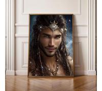 5D Diamond Painting Kits for Adults, Man Indian Diamond Art Kits Adults, Full Drill Crystal, DIY Cross Stitch Arts Crafts Pictures Embroidery for Home Wall Decor 100x200cm PjY10484 K-8