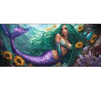 5D Diamond Painting Kits for Adults, Mermaid Diamond Art Kits Adults, Full Drill Crystal Art Kit, DIY Cross Stitch Arts Crafts Pictures Embroidery Kit for Beginner Home Wall Decor 40x92 Inch M-525