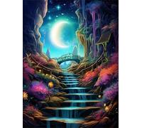 5D Diamond Painting Kits for Adults, Moon Diamond Art Starry Sky Sequin Gem Art Kits Kids Beginner, 50x70cm Large DIY Full Drill Rhinestone Embroidery Pictures, Home Wall Decor, Gifts for Women G-1487
