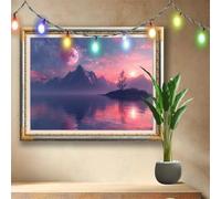 5D Diamond Painting Kits for Adults Moon,Lakeside,DIY Cross Stitch Diamond Art Kits for Beginners,Full Drill Crystal Embroidery Picture Art and Crafts Kits for Home Wall Decor (107x80cm) 511N-7657