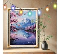 5D Diamond Painting Kits for Adults Mount Fuji,Cherry Blossom,DIY Cross Stitch Diamond Art Kits for Beginners,Crystal Rhinestone Embroidery Picture Art and Crafts for Home Decor (120x160cm) 59N-8230