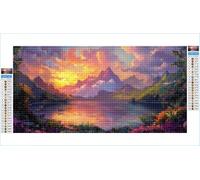 5D Diamond Painting Kits for Adults Mountain 100x200cm Large Diamond Art Deer Round Full Drill Crystal Rhinestone Cross Stitch, Kids DIY Sequin Gem Art Canvas Pictures for Home Wall Decor G1-821