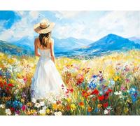5D Diamond Painting Kits for Adults, Mountain Diamond Art Girl Sequin Gem Art Kits Kids Beginner, 80x100cm Large DIY Full Drill Rhinestone Embroidery Pictures, Home Wall Decor, Gifts for Women G-809