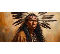 5D Diamond Painting Kits for Adults, Native Americans Wolves Large Diamond Art Kits for Adults, DIY Full Round Drill Gem Art Cross Stitch Mosaic Arts Kit, Home Living Room Wall Decor (20x40inch) J-939