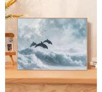 5D Diamond Painting Kits for Adults, Ocean & Dolphin Diamond Art Kits for Beginners, DIY Full Drill Crystal Rhinestone Embroidery for Home Wall Decor & Stress Relief, 20x30cm（8"x 12"） 2Z#1433