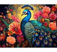 5D Diamond Painting Kits for Adults, Peacock Diamond Art Flowers Sequin Gem Art Kits Kids Beginner, 90x120cm Large DIY Full Drill Rhinestone Embroidery Pictures, Home Wall Decor, Gifts for Women G-449